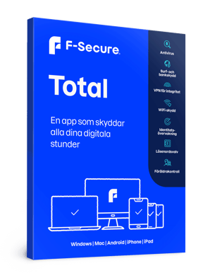 F-Secure Total 1 år, 5 enheter (Vid köp av dator, surfplatta eller telefon)