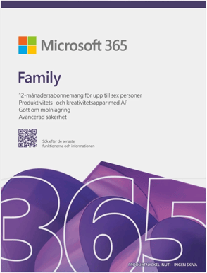 Microsoft 365 Family Fysisk Licens