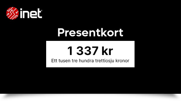 Inet Presentkort Digitalt 1337 kr