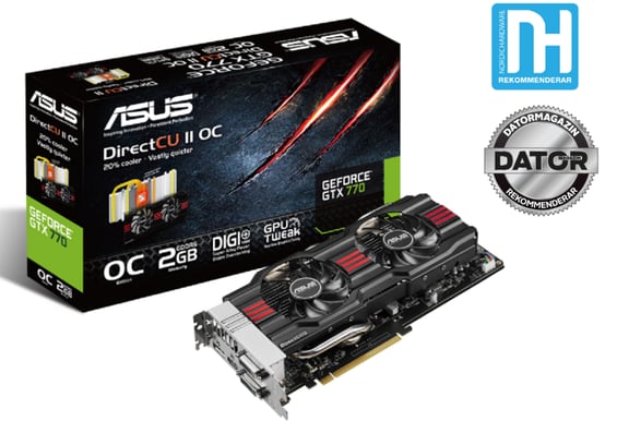 ASUS GeForce GTX 770 2GB DirectCUII OC + BF4 +3 spel (värde 1000kr)!