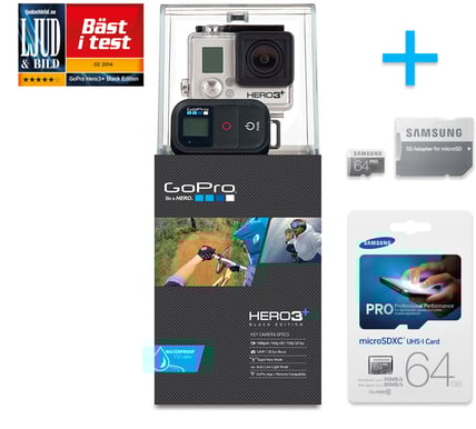 GoPro HERO3+ Black Edition med MicroSD PRO 64GB