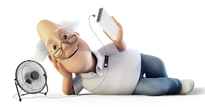 Portabelt fläktpaket 20000 mAh