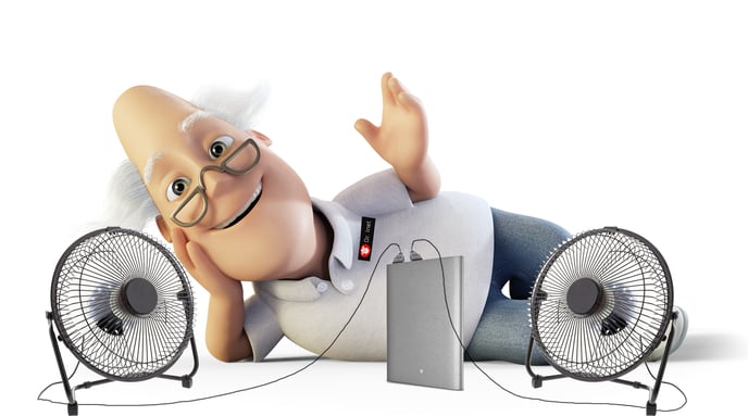 Portabelt fläktpaket 17000 mAh, två fläktar