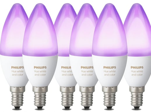 Philips White & Color Ambiance, E14, 6-pack