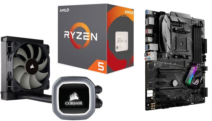 Uppgraderingspaket - AMD Ryzen 5 1600X + Asus B350-F Strix