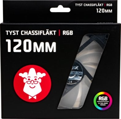 Inet Tyst Chassifläkt RGB 120mm 3-pack