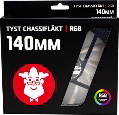 Inet Tyst Chassifläkt RGB 140mm 3-pack