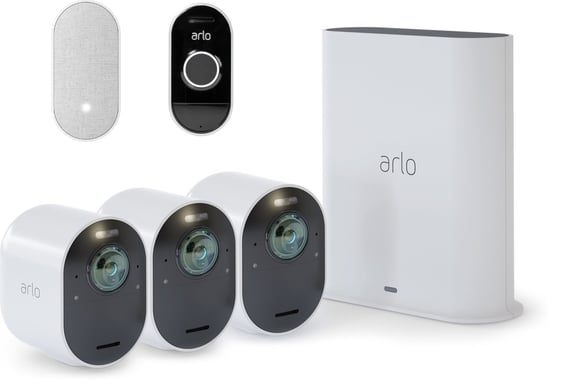 Arlo Ultra 4K UHD Startpaket (3 kameror) Bundle