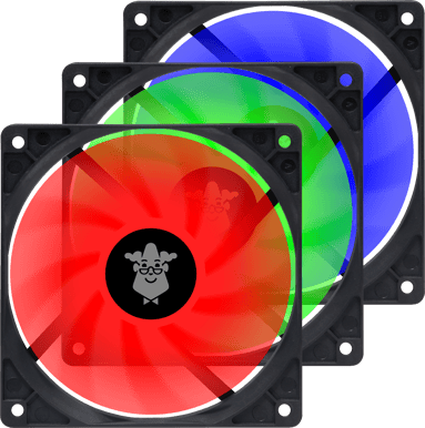 Inet Tyst Chassifläkt 120mm RGB 3-pack