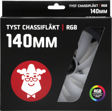 Inet Tyst Chassifläkt 140mm RGB 3-pack