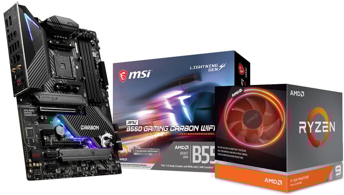Uppgraderingspaket - AMD Ryzen 9 3900X - MSI MPG B550 GAMING CARBON WIFI