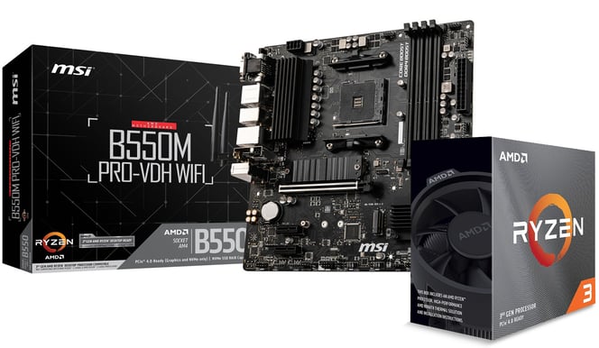 Uppgraderingspaket - AMD Ryzen 3 3100 - MSI B550M PRO-VDH WIFI