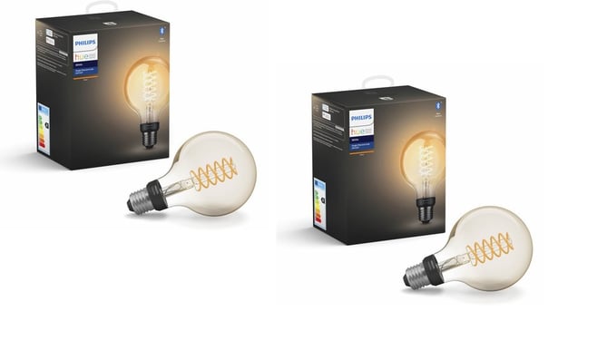 Philips Hue White Filament E27 Globe G93 BT 2-pack Kampanjprodukt