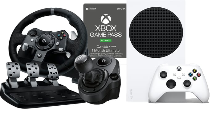 Xbox Series S, Logitech Driving Force G920 Racing Wheel inkl Shifter & Game pass Ultimate