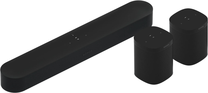 Sonos Beam + One SL Hembiopaket Svart