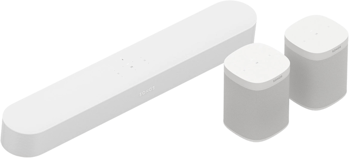 Sonos Beam + One SL Hembiopaket Vit