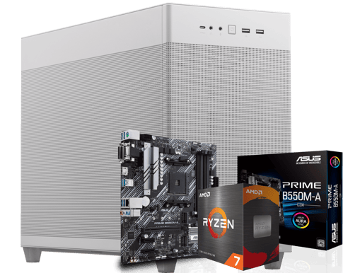 Paket - AP201 Vit - ASUS Prime B550M-A - 5700X