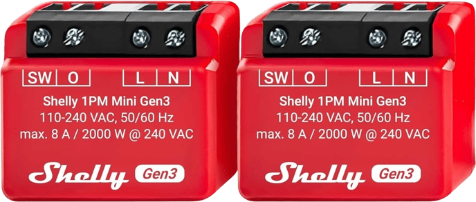 Shelly 1PM Mini Gen 3 2-pack