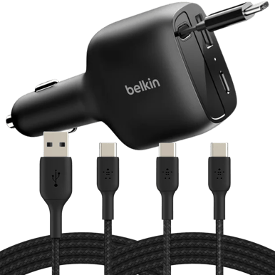 Belkin Billaddare + 2 Ladd och synkkablar