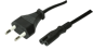 Strömkabel C7 Rak CEE 7/16 till 2-pin Svart 1.5 m