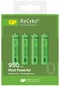 GP ReCyko NiMH AAA-batterier 950 mAh (R03) 4-P