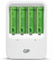 GP ReCyko Övernattenladdare 4x 1300 mAh AA på köpet Vit