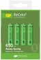 GP ReCyko NiMH AAA-batterier 650 mAh (R03) 4-P