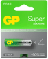 GP Super Alkaline Battery, Size AA, 15A/LR6, 1.5V, 4-pack
