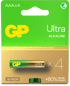 GP Ultra Alkaline Battery, Size AAA, 24AU/LR03, 1.5V, 4-pack