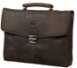 dbramante1928 14" Leather Briefcase Hunter Brown