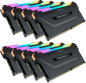 Corsair 128GB (8x16GB) DDR4 2666MHz CL16 Vengeance RGB Pro Svart