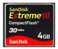 Compact Flash Sandisk eXtreme III 4GB