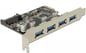 DeLOCK PCI-Express 4 USB3, Typ A, SATA-power