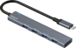 DELTACO USB-C hub 4x USB-A Grå