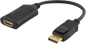 DELTACO Adapter DisplayPort 1.2 - HDMI 2.0 Svart