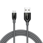 Anker PowerLine+ microUSB-kabel Grå Tygsladd 1.8m