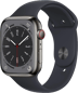 Apple Watch Series 8 (45mm) Stål Grafit/midnatt Sport LTE