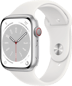 Apple Watch Series 8 (45mm) Aluminium Silver/vit Sport LTE