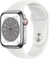 Apple Watch Series 8 (45mm) Stål Silver/vit Sport LTE