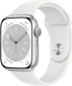 Apple Watch Series 8 (45mm) Aluminium Silver/vit Sport