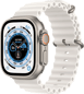 Apple Watch Ultra (49mm) Titanboett Vit Havsband