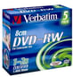 DVD-RW Verbatim 1,46GB 8cm 2x 5p, Jewel Case