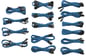 Corsair AX1200/860/760 sleeved cables, Blå