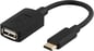 DELTACO USB 2.0 Adapter C ha till USB A ho Svart