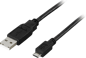 DELTACO USB 2.0 kabel A-micro B Svart 0.5 m
