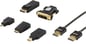 DELTACO HDMI/DisplayPort/DVI adapterkit, 4K, ink kabel