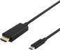 DELTACO USB-C till HDMI-kabel ha-ha Svart 3 m
