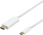 DELTACO USB-C till HDMI- kabel ha-ha Vit 2 m