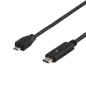 DELTACO USB 2.0 kabel, Typ C - Typ Micro B ha, 0,5m, svart