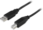 DELTACO USB 2.0 kabel A-B Svart 5m